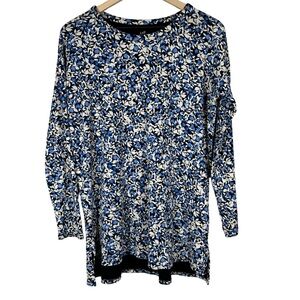 J. Jill Medium Simply Supima Crewneck Floral Tunic 100% Supima Cotton